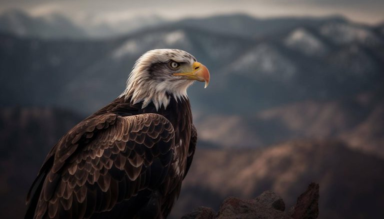 majestic-bird-prey-perching-mountain-peak-generated-by-ai